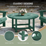 WestinTrends Malibu Low Outdoor HDPE Round Patio Coffee Table, Dark Green - Photo 6