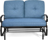 Giantex Outdoor Glider Bench, Patio Loveseat with Cushions, 440 Lbs Capacity, 2-Person Outdoor Rocking Chair - Photo 9