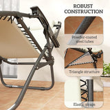 Outsunny Zero Gravity Chairs Set of 2, Reclining Folding Zero Gravity Lounge Chair, Outdoor Lounge Chairs with Cushion - Photo 7