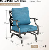 Metal Outdoor Rocker Patio Chairs Set of 2 with 5.75" Extra Thick Cushion - Photo 2