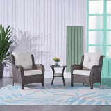 Rilyson Patio Bistro Set Wicker Chairs - 3 Piece Outdoor Rattan Conversation Set with 2 Armrest Chair and 1 Side Table - Photo 6
