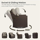 CHITA 2 Pieces Patio Wicker Furniture Set, Outdoor Rattan Bistro Set with Rocking Swivel Chair - Photo 3