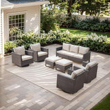 Rilyson Wicker Outdoor Patio Furniture Set - 7 Piece Patio Conversation Set with 4 Swivel Rocker Chairs - Photo 1