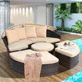 SUNCROWN Outdoor Patio Round Daybed with Retractable Canopy - Photo 4