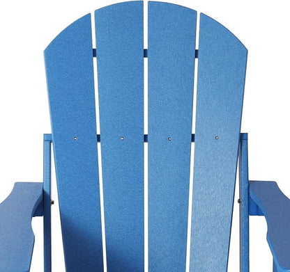 WestinTrends Malibu Folding Adjustable Adirondack Chair with Retractable Ottoman and Cup Holder, Pacific Blue
