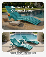 Pre-Assembled Folding in-Pool Lounge Chair, HDPE Outdoor Chaise Lounge with Cup Holder, Pool Lounge Chair for Poolside - Photo 4