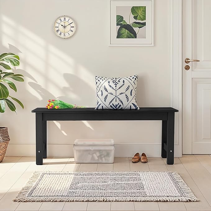 ONBRILL Outdoor Benches Weatherproof, 2-Person Poly Lumber Garden Bench - Photo 4