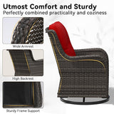 Swivel Rocker Patio Chairs Set of 2 - Outdoor Wicker Patio Furniture Set 2 Pieces with Thickened Olefin Cushions - Photo 3