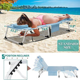 DoCred 3 in 1 Sun Tanning Chair with Face Arm Hole, Heavy Duty Folding Chaise Lounge Chairs - Photo 4