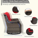 5 Piece Patio Furniture Set, 3-Seater Couch, 2 Swivel Glider Chairs and 2 Side Tables - Photo 6