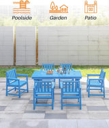 Patio Dining Chair Set of 2, HDPE Outdoor Dining Chair, Ergonomic HDPE Dining Chairs with Deep Seating - Photo 7