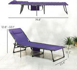 Outsunny Folding Chaise Lounge Chair Outdoor Tanning Chair with Side Table - Photo 3