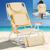Bonnlo Deluxe 3-in-1 Beach Chair, Tanning Chair with Face Hole, Sunbathing Lounge Chair Outdoor, Adjustable Footrest - Photo 1