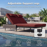 NICESOUL Double Chaise Lounge Outdoor, 51.2" Wide 2-Person Daybed with Independent Recline - Photo 9