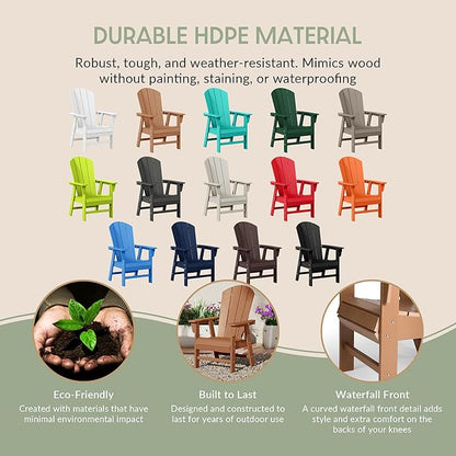 WestinTrends Malibu Outdoor Patio HDPE Plastic Adirondack Dining Chair Teak