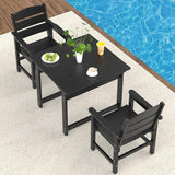 3-Piece HIPS Patio Dining Set, Outdoor Dining Table and Chairs Set with Umbrella Hole - Photo 1