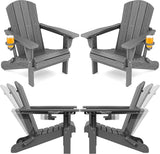 SERWALL Folding Adirondack Chair Set of 4, Adjustable Adirondack Chair with 3 Recline Positions - Photo 1