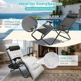 SZHLUX Oversized Zero Gravity Chair,29In XL Lounge Chair w/Removable Cushion&Headrest, Reclining Camping Chair - Photo 3