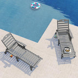 Aokia Pool Lounge Chairs,Chaise Lounge Chair Outdoor with Wheels & Cupholder - Photo 9