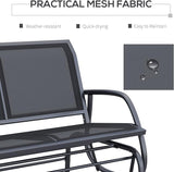 Outdoor Bench 2-Person Glider Bench for Outside Patio Weatherproof Metal Outdoor Benches for Garden, Park - Photo 6
