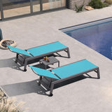 PURPLE LEAF Patio Chaise Lounge Set for 4 Outdoor Chaise Lounge Chair with Aluminum Frame and Easy-to-Move Wheels Pool - Photo 2