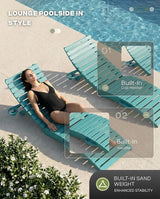 Pre-Assembled Folding in-Pool Lounge Chair, HDPE Outdoor Chaise Lounge with Cup Holder, Pool Lounge Chair for Poolside - Photo 3
