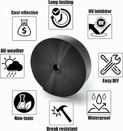 Vinyl Straps for Patio Chair Repair Kit 2'' Wide 10 Ft Long Replacement Straps + 10 Free Rivets for Outdoor Lawn Furniture Chaise Lounge Repair (Black)