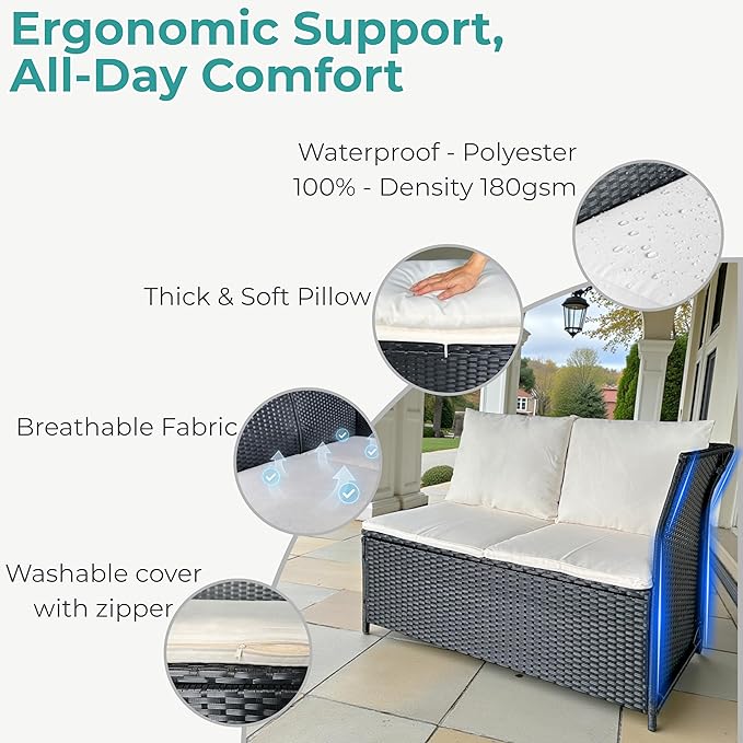 GIANGSUNNY 4 Patio Furniture Set with Storage - Photo 4