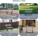 4 Feet Steel Park Bench for Outside, Outdoor Bench with Backrest & Portable Frame, Commercial Benches for Shopping Malls - Photo 8