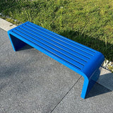 LITFAD Outdoor Indoor Bench Art Deco Alloy Picnic Bench Modern Multicolor Park Bench Waterproof Metal Garden Bench for - Photo 1