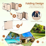 Giantex Folding Beach Tanning Chair - Adjustable Patio Lounge Chair w/Face Hole, Removable Pillows, Carry Strap - Photo 8