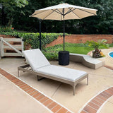 PURPLE LEAF 1 Piece Outdoor Chaise Lounge Aluminum Adjustable Patio Lounger Chair with Cushion Reclining Beach Daybed - Photo 1