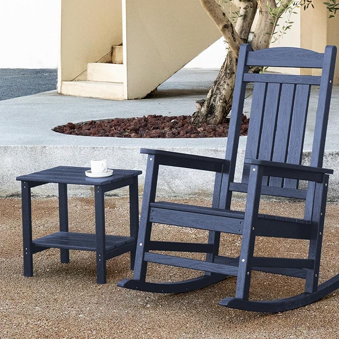 KINGYES Double Side Table, Adirondack End Table- Navy