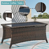 HUMMUH Outdoor Furniture 6 Pieces Patio Furniture Set Wicker Outdoor Sectional Sofa with 2 Patio Chairs, Ottomans - Photo 7