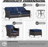 Joyside Wicker Patio Furniture Sets, 7 Pieces Upgraded Large Size Outdoor Furniture with Swivel Rocking Patio Chairs - Photo 2