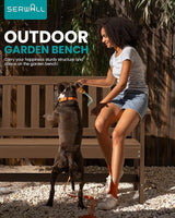 SERWALL Outdoor Bench, HDPE Outdoor Benches Weatherproof, 2-Person Garden Bench with 660 lbs Weight Capacity - Photo 7