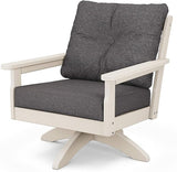 POLYWOOD® Vineyard Deep Seating Swivel Chair in Sand/Ash Charcoal - Photo 1