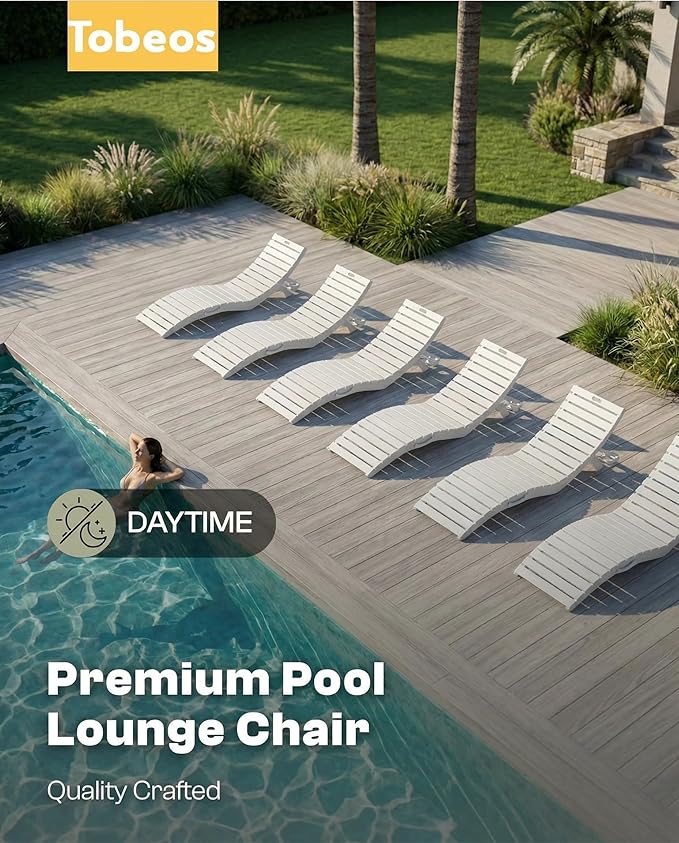 Pre-Assembled Folding in-Pool Lounge Chair, HDPE Outdoor Chaise Lounge with Cup Holder, Pool Lounge Chair for Poolside - Photo 9