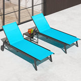 YITAHOME Outdoor Chaise Lounge Chairs Set of 3, Pool Loungers with Side Table, 5-Position Adjustable Backrest - Photo 1