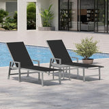 Patio Chaise Lounge Chair Outdoor with Wheels&Armrests - Photo 1