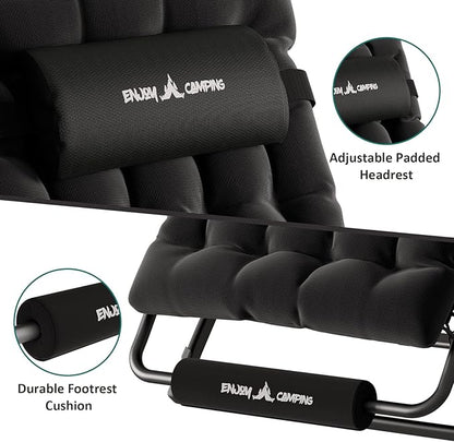 UDPATIO Oversized Zero Gravity Chair 33In XXL Patio Reclining Chair with Cushion, Outdoor Folding Recliner with Pillows|Cup Holder|Foot Rest|Padded Headrest, Black, Support 500LB