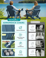 SERWALL Folding Adirondack Chair, Patio Adirondack Chairs with 4 in 1 Cup Holder, Weather Resistant Patio Chair - Photo 8