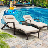 HOMREST Chaise Lounge Chairs Set of 2 for Outside - Photo 1