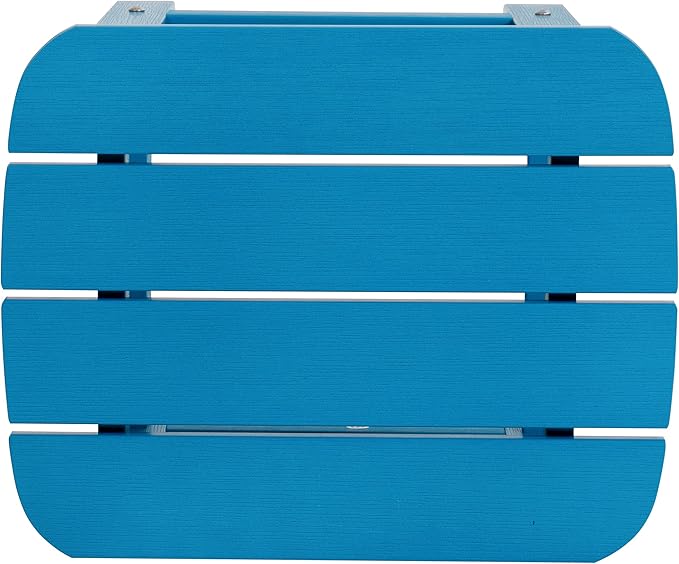 Flash Furniture Charlestown Tiered Commercial Poly Resin Adirondack Side Table - Blue - All-Weather - Indoor/Outdoor - Photo 8
