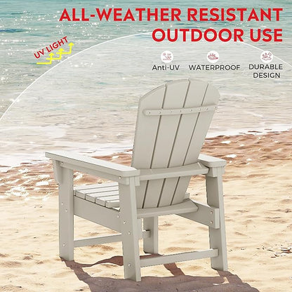 Costaelm Kids Outdoor Table and Chairs, Plastic Outdoor Kids Chair Toddler 2PCS Patio Furniture Sets and Children Picnic Activity Lawn Tanle for Garden, Patio, Backyard & Beach, Sand