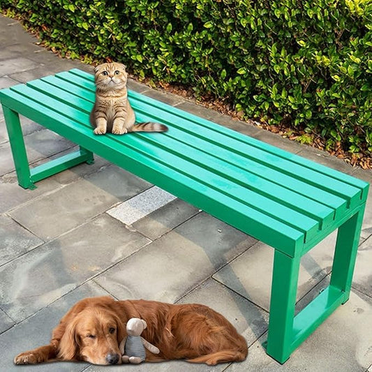Garden Benches with Metal Legs, Outdoor Bench for Garden, Smooth and Comfortable, can Accommodate 2-3 People(Green,80cm)