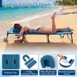 Giantex 350lbs Adjustable Patio Lounge Chair w/Face Hole, Removable Pillows, Carry Strap, Layout Chair - Photo 6