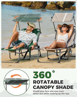 KingCamp 2 Pack Lounge Chair Outdoor with Canopy & Face Hole - Photo 4