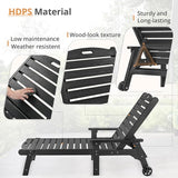LUE BONA HDPS Chaise Lounge Chairs Set with Table, 3-Piece, Outdoor Pool Lounge Chair with Adjustable Backrest - Photo 5