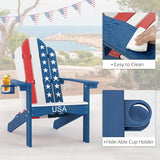 LUE BONA HDPS Adirondack Chairs Set of 6, Fire Pit Outdoor Chair Weather Resistant with Cup Holder - Photo 8